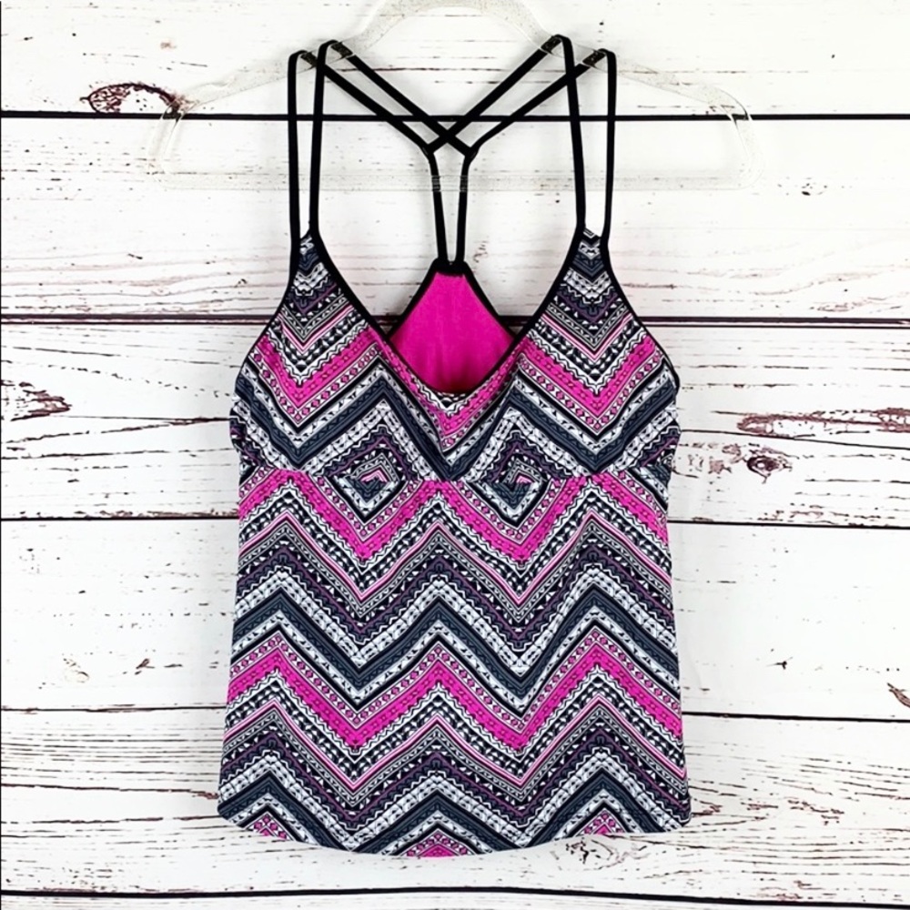 MOSSIMO  Tribal Chevron Racerback Workout Swim Top